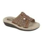   Cuddlers Womens Bailey Chop Out Slide Sandal Wide Width   Brown