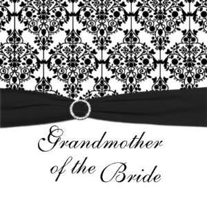  Black, White Damask Grandmother of the Bride Pin 