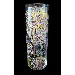  Mardi Gras Fireworks Design   Hand Painted   Large Glass 