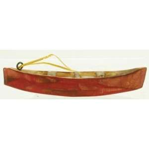 Canoe Wood Carved Ornament 