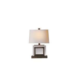 Chart House Mini Crystal Panel Table Lamp in Sheffield Nickel with 