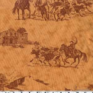  54 Wide Moda Home On The Range Toile Brown/Amber Fabric 