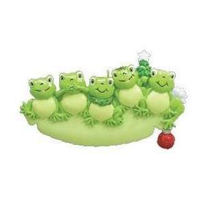   2179 Five Frog Family Personalized Christmas Ornament