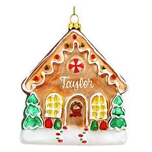  Personalized Gingerbread House Glass Ornament