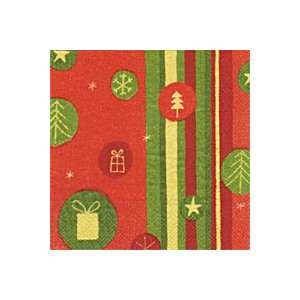 Stripes and Trees Red Christmas Party Lunch Napkin  