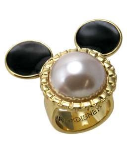 Disney Couture Minnie Mawi Pearl and Gold Mickey Mouse Ring Large 