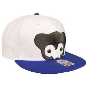  Chicago Cubs Two Tone Colossal Snapback Hat (White/Blue 