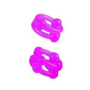 Bundle Island Double Stacker Rings  Pink and 2 pack of Pink Silicone 