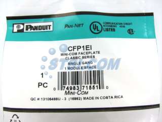 Panduit CFP1EI 1 Port Mini Com Faceplate Ivory ~STSI 074983715510 