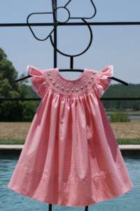 Girls Summer Polka Dot Smocked Dress 6 6X 17104  