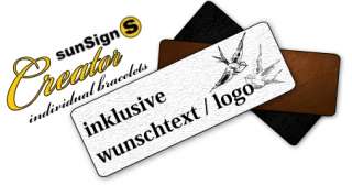 sunSign® LEDERARMBAND Leder Armband inkl. WUNSCHTEXT  