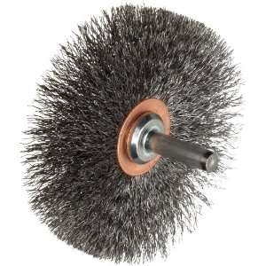 Narrow Face Wire Wheel Conflex Brush, Round Shank, Steel, Crimped Wire 