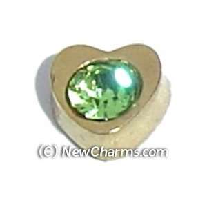  Heart Birthstone August Floating Locket Charm Jewelry