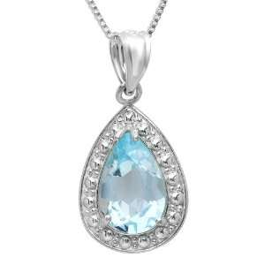 30 CT Real Genuine Blue Topaz 925 Sterling Silver Solitaire Pear 