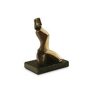  NOVICA Bronze sculpture, Seated Woman II