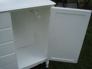 VICTORIAN CUPBOARD   CABINET 5 DRAWER 1 DOOR SHABBY CHIC WHITE PAINTED 