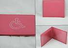 HOT PINK LEATHER DISABILITY, DISABLED, BLUE BADGE HOLDER/COVER.