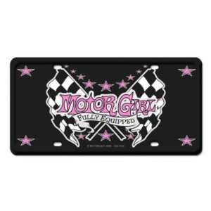  MotorGirl Racing Metal License Plate Sign