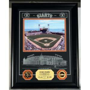 SAN FRANCISCO GIANTS AT&T Park Archival Etched Glass PHOTOMINT & 24KT 