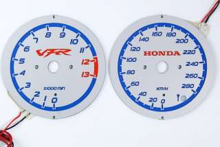 Honda VFR 800 plasma tacho glow gauge plasma dial shift light indiglo 