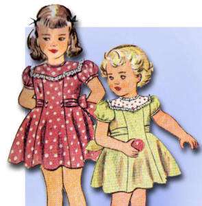 1940s Darlin Shaped Yoke Tot Party Dress Pattern Sz 3  