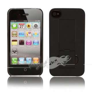   BRACKET STAND CASE COVER FOR IPHONE 4 4G TRANSPARENT BLACK   