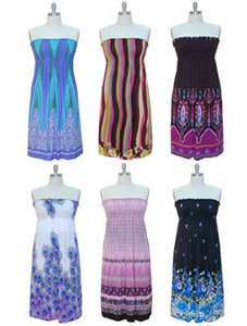 NWT Plus Size Women Smocked Strapless Maxi Summer/Beach Dress  
