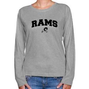  VCU Rams Ladies Ash Logo Arch Long Sleeve Classic Fit T shirt 