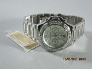 Michael Kors MK 5513 Womens Silver Glitz Swarovski Crystal Stainless 
