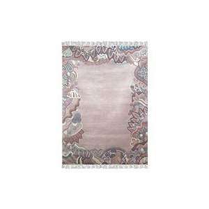  Hand knotted wool rug, Lavender Blue (5.5x8)
