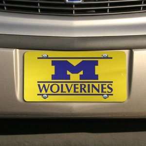  Michigan Wolverines Maize Logo Mirrored License Plate 