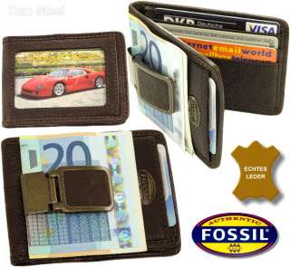 FOSSIL EC  Kreditkarten Leder Etui, Kreditkartenetui, Geldklammer 