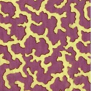  45 Wide Coral  Pink/Yellow Fabric By The Yard Arts 