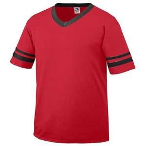  Augusta Sleeve Stripe Youth Custom Soccer Jersey RED 