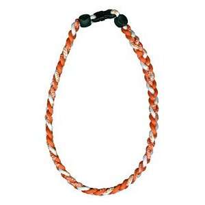  Titanium Ionic Braided Necklace   Orange/White