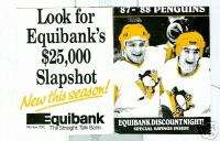 1987 88 Pittsburgh Penguins Schedule Lemieux Equibank  