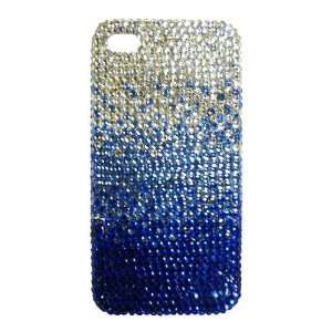   Blue/Navy Gradient Pattern Design Bling Apple IPhone 4 Case Cover