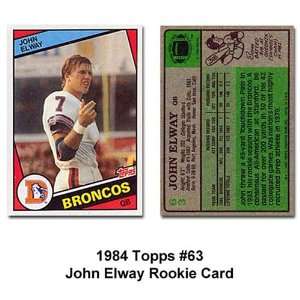 Topps Denver Broncos John Elway 1984 Rookie Trading Card  