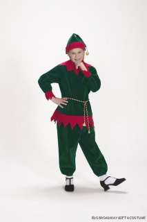 Child Christmas Green VELVET ELF Costume Size 4 8  