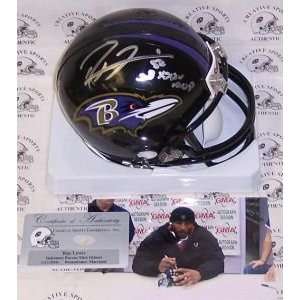  Ray Lewis Signed Baltimore Ravens Mini Helmet Sports 