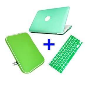 Bluecell MBW GREEN 3 in 1 Package Rubberized Hard Case Keyboard Cover 