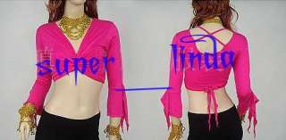 Sexy belly dance Flared Sleeve Blouse Top Bra 9 Colours  