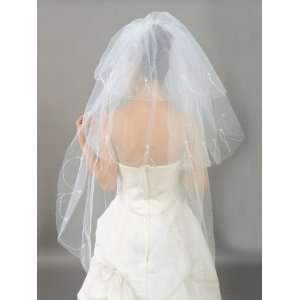   3T Pearl Fingertip Wedding Bridal Veil Ivory One Size 