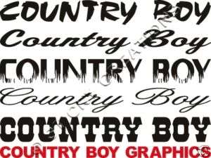 COUNTRY BOY Windshield Sticker Decal Graphic Window  