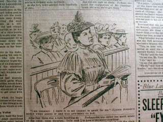 1893 Boston newspaper LIZZIE BORDEN MURDER TRIAL  is NOT GUILTY Fall 
