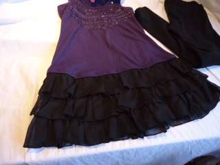 pc. EPIC THREADS Purple Dress with Leggings sz Large  