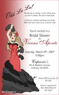 Flamenco Fiesta Bachelorette Bridal Shower Invitations  