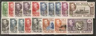 FALKLAND ISLANDS SG146/63 1938 50 DEFINITIVES MTD MINT  
