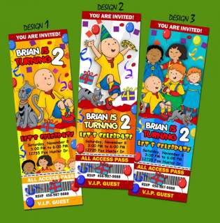 personalized caillou ticket invitations get your invitations now 