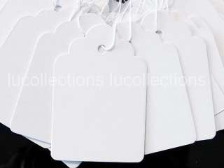   Jewelry Label Price Tags Pre Strung White 1 3/4 x 1 3/16 PT5  